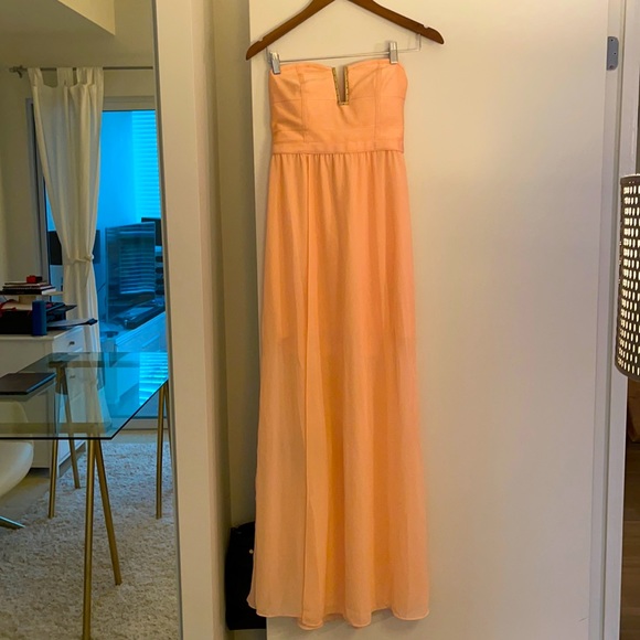 Peach strapless maxi dress - Picture 1 of 3
